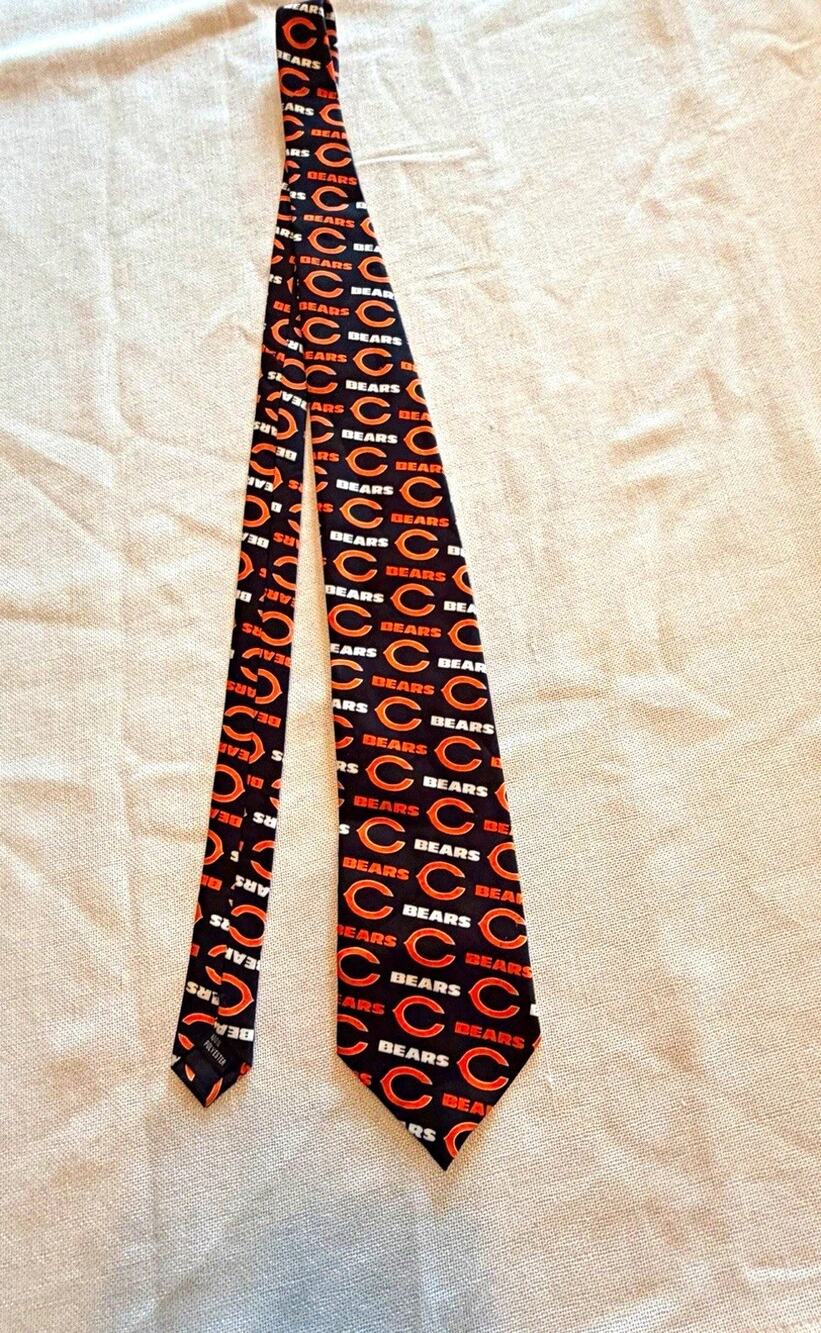 Ralph Marlin Chicago Bears NFL Logo Pattern Polyester Woven Men's Tie